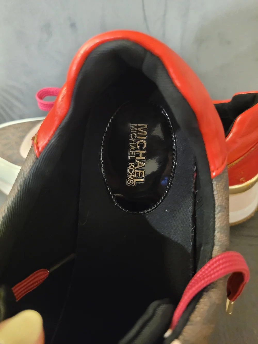 Michael Kors Pink Trim Logo-Print Women's Sneakers